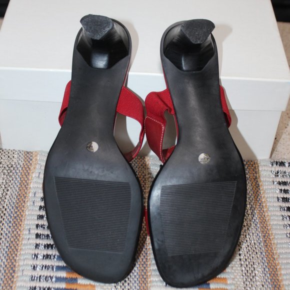 Worthington Red Leather Sandals Heels - Picture 8 of 13